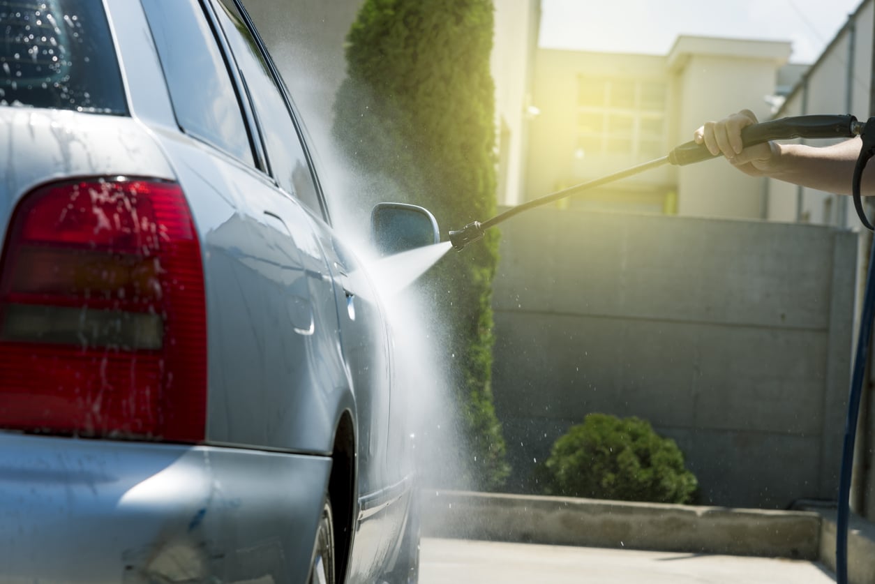 how to powerwash a car