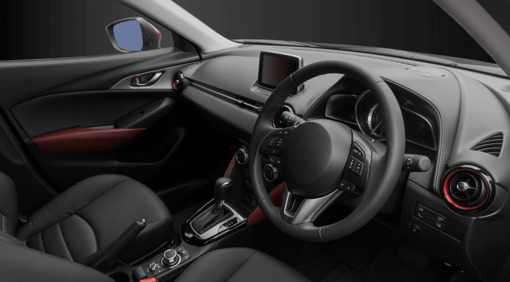 Interior of a black car